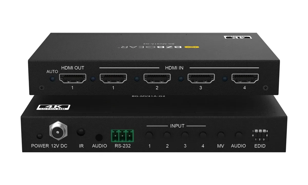 BZBGear BG-MV41A-G2 4x1 Seamless Switcher and Quad Multiviewer - view 2