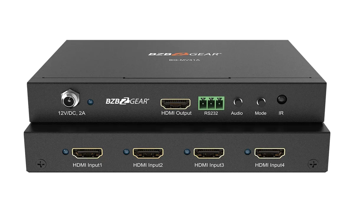 BZBGear BG-MV41A 4x1 1080p HDMI Switcher, Scaler and Multiviewer - view 2