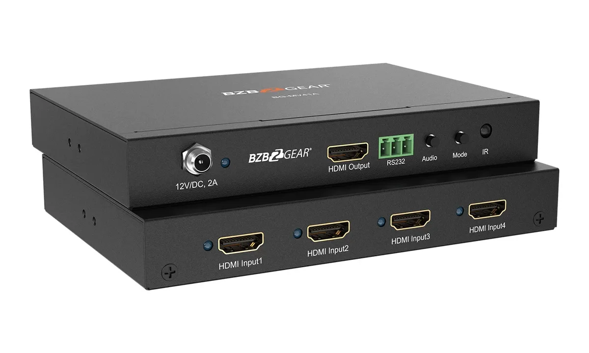 BZBGear BG-MV41A 4x1 1080p HDMI Switcher, Scaler and Multiviewer - view 3