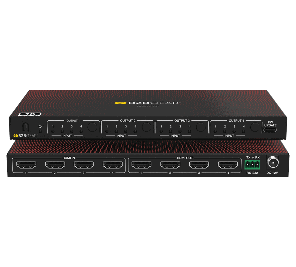 BZBGear BG-MVS4X4-CV 4x4 Seamless Matrix and Video Wall Processor with Scaler