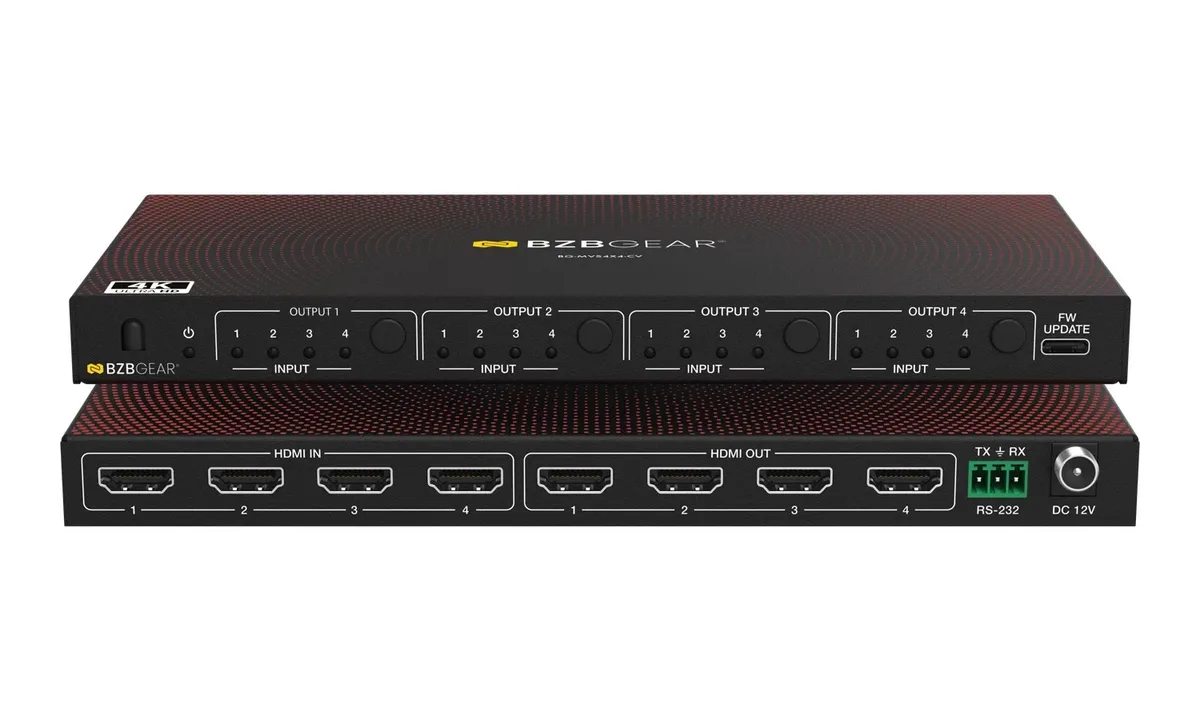 BZBGear BG-MVS4X4-CV 4x4 Seamless Matrix and Video Wall Processor with Scaler - view 2