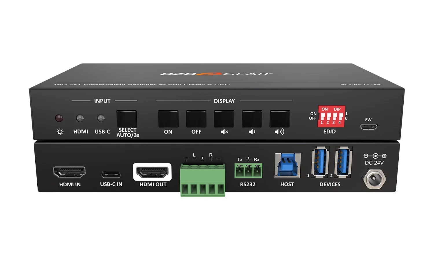 BZBGear BG-PS21-4K 2-Port 4K KVM Presentation Switcher - view 2