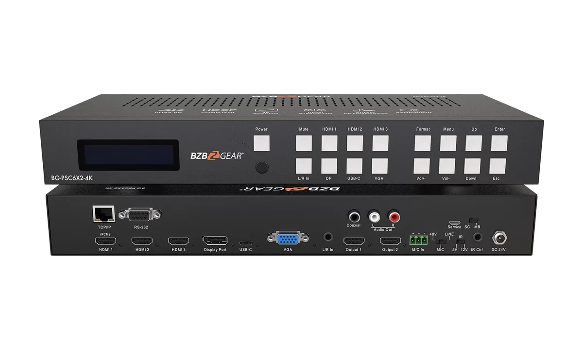 BZBGear BG-PSC6X2-4K Presentation Switcher and Scaler - view 2