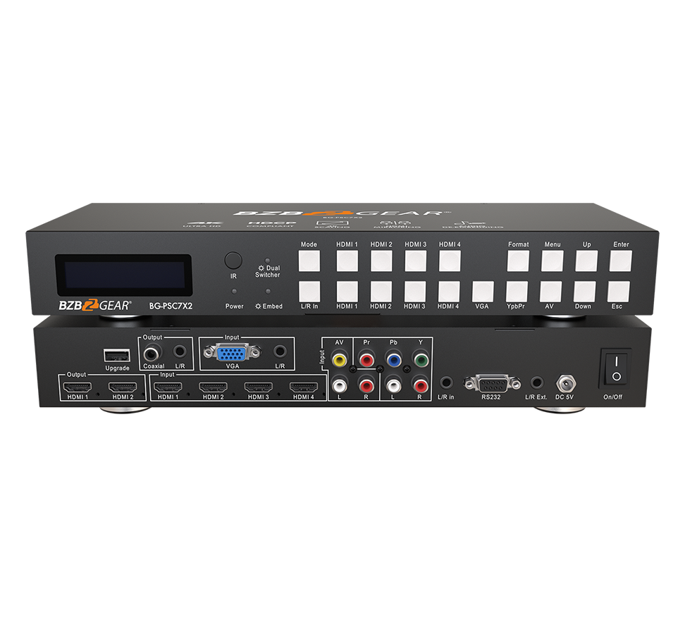 BZBGear BG-PSC7X2 7x2 Presentation Switcher and Scaler