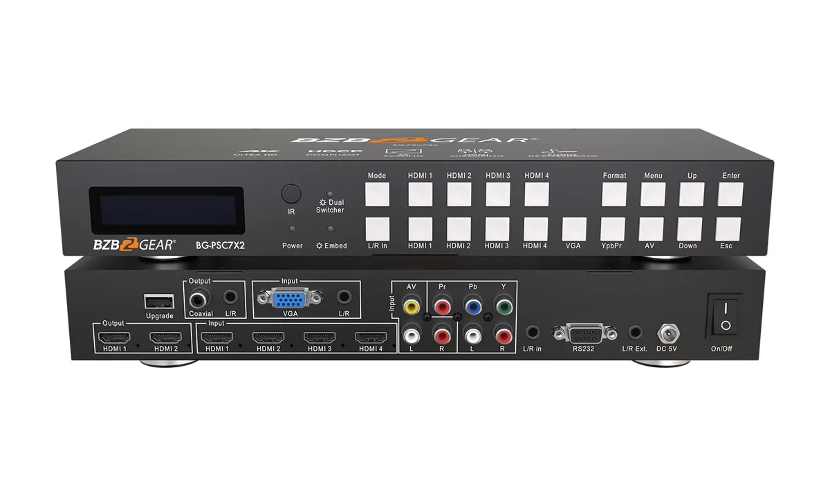 BZBGear BG-PSC7X2 7x2 Presentation Switcher and Scaler - view 2