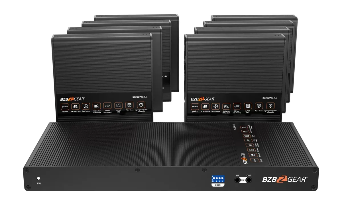BZBGear BG-UDAIC-E18 1x8 HDMI Splitter Kit with Eight Receivers - view 2