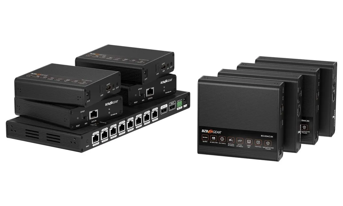 BZBGear BG-UDAIC-E18 1x8 HDMI Splitter Kit with Eight Receivers - view 3