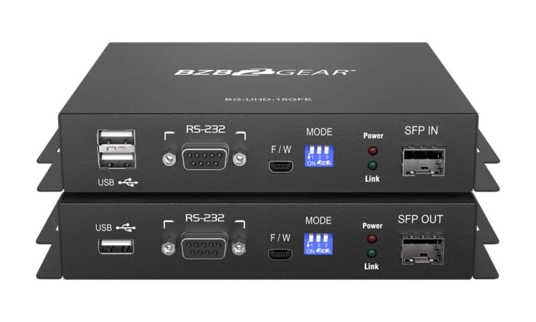 BZBGear 4K UHD HDMI USB KVM Extender Kit Over Fiber