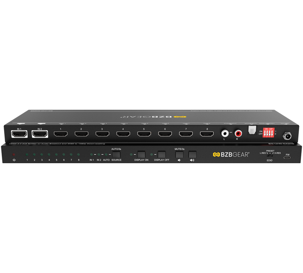 BZBGear BG-UHD-DA2X8 2x8 4K HDMI Splitter with CEC