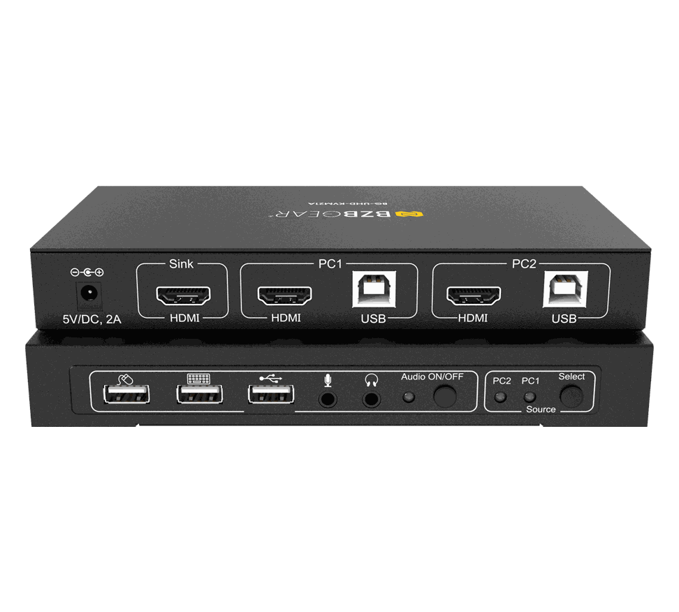 BZBGear BG-UHD-KVM21A 2-Port 4K KVM Switch
