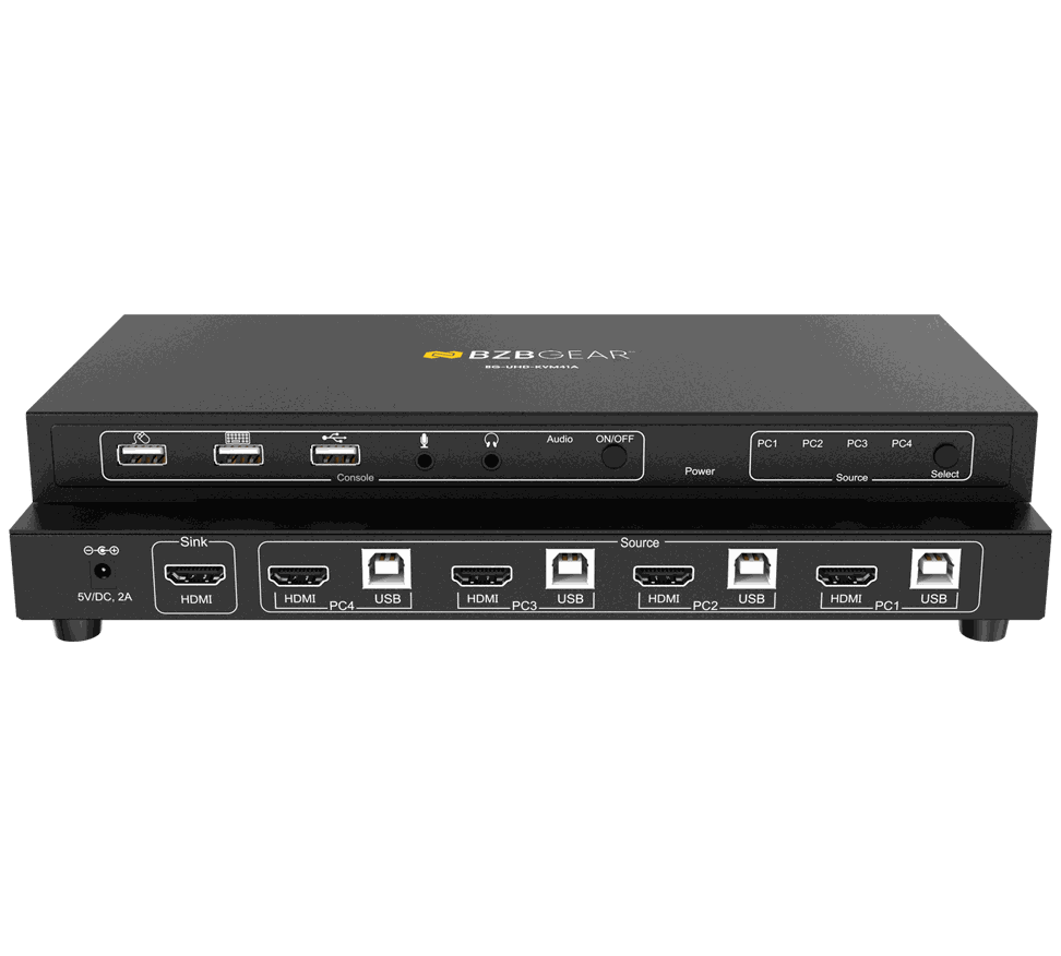 BZBGear BG-UHD-KVM41A 4-Port 4K KVM Switch product image