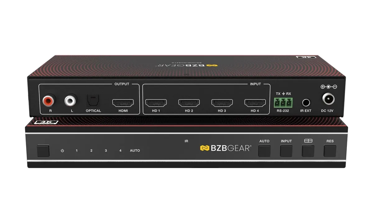 BZBGear BG-UHD-MVS41A 4x1 Seamless Switcher and Multiviewer - view 2