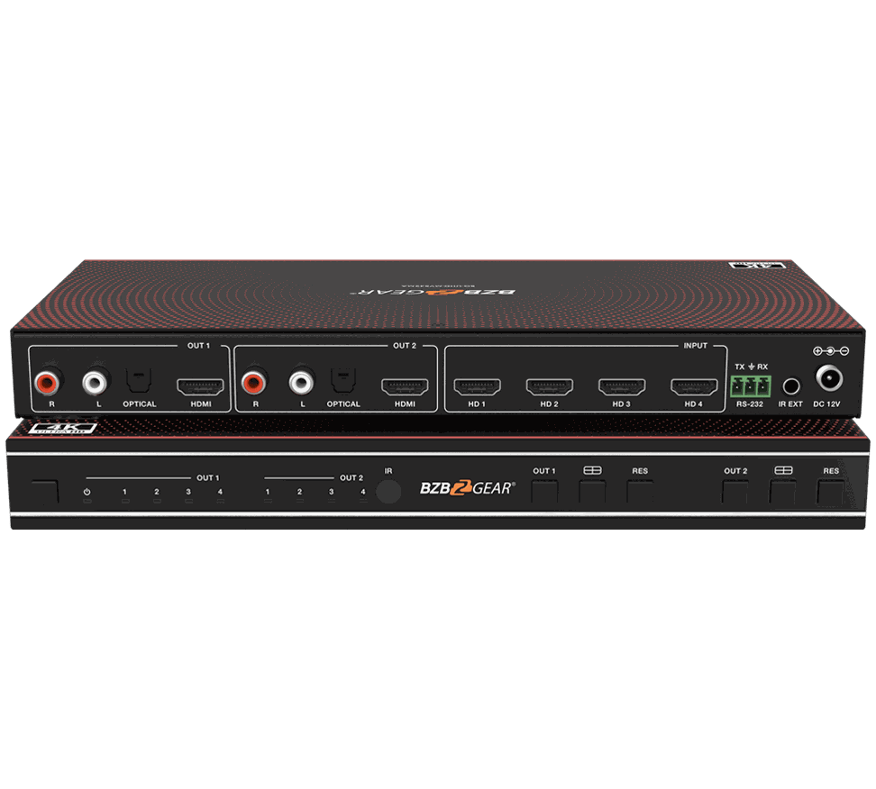 BZBGear BG-UHD-MVS42MA 4x2 4K Seamless Switcher and Quad Multiviewer