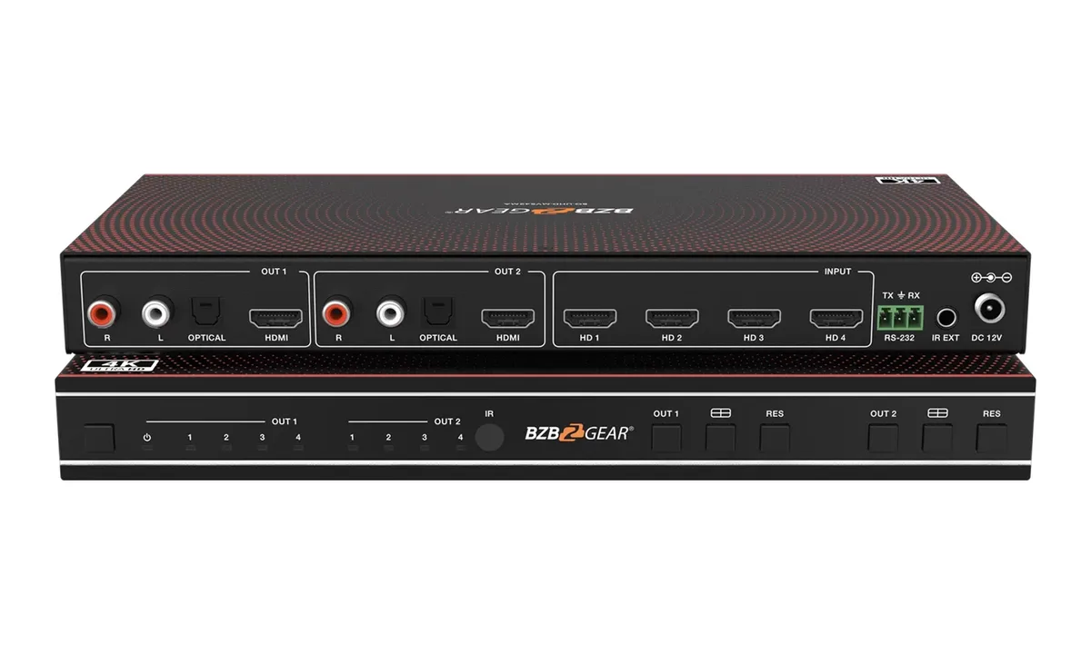 BZBGear BG-UHD-MVS42MA 4x2 4K Seamless Switcher and Quad Multiviewer - view 2