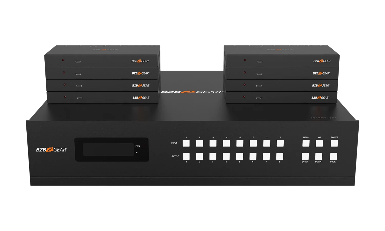 BZBGear BG-UM88-100M-KIT 8x8 HDBaseT Matrix Kit with Eight Receivers - view 2