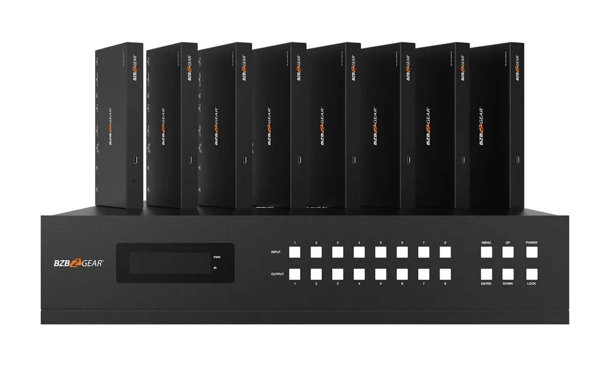 BZBGear BG-UM88-100M-KIT 8x8 HDBaseT Matrix Kit with Eight Receivers - view 5