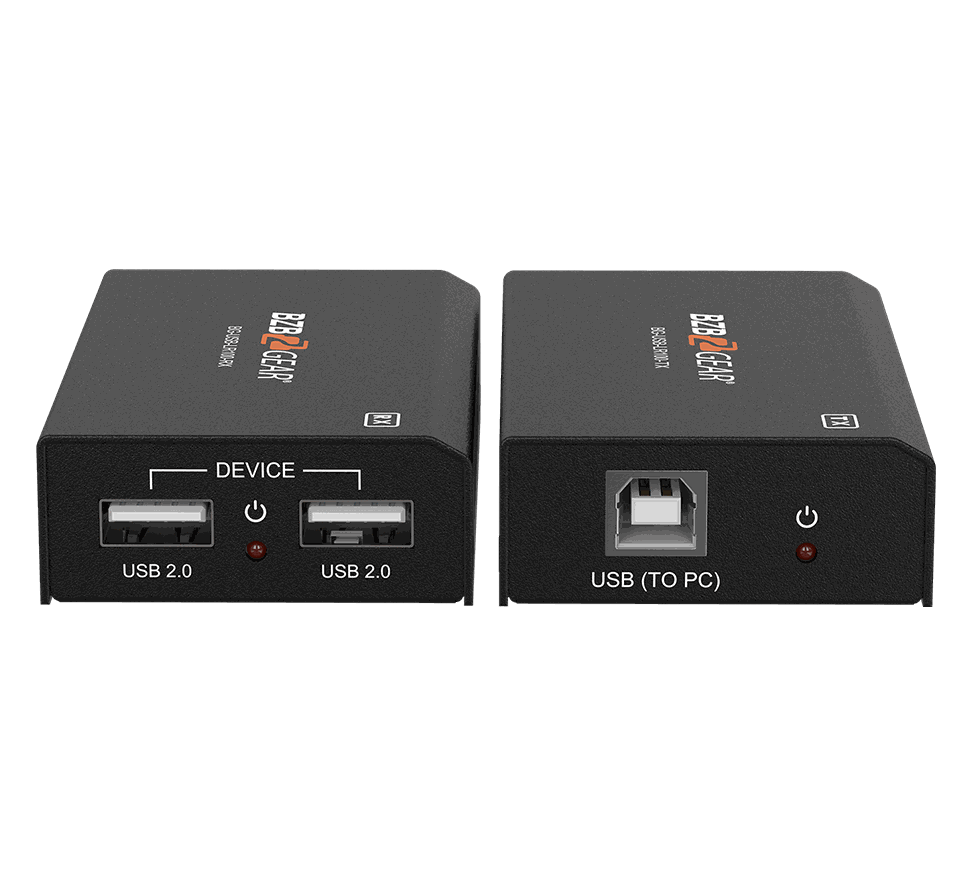 BZBGear BG-USB-LR100 2-Port USB 2.0 Extender over Cat5e/6/7