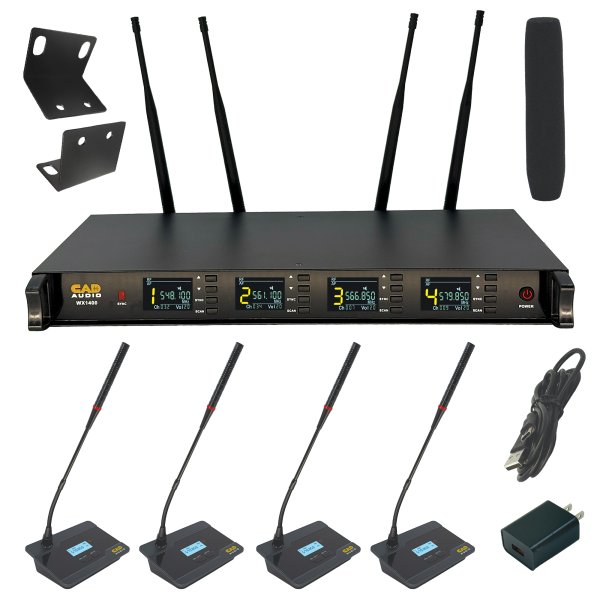 CAD Audio CAD WX1400GN Four-Channel Wireless Gooseneck Microphone System (550-590 MHz) product image