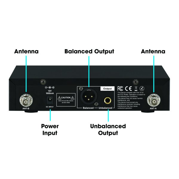 CAD Audio CAD WX1800BP True Diversity UHF Wireless Body Pack Microphone System (550-590 MHz) - view 3