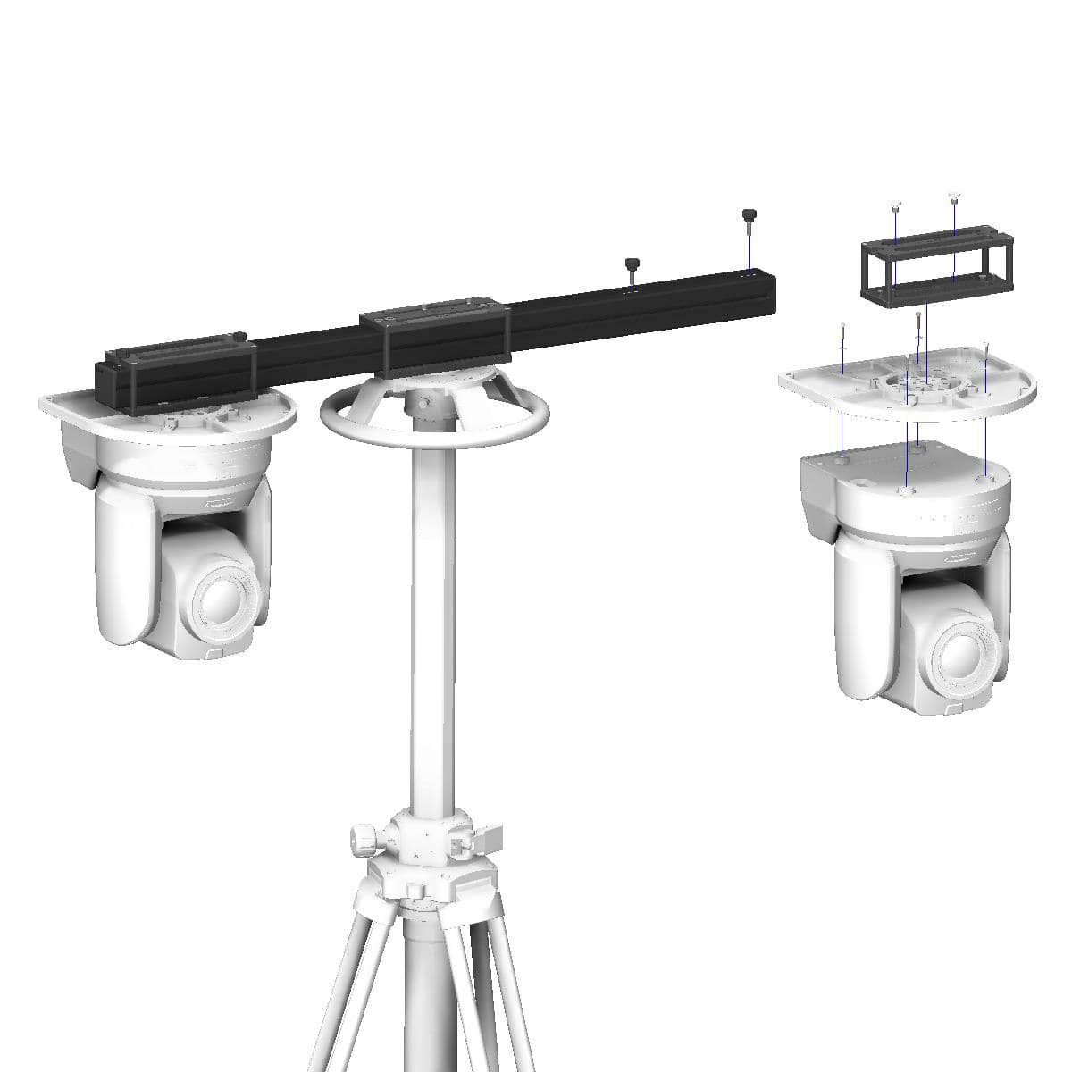 Cartoni APTZ001 PTZ T-Bar Support for Three Cameras - view 5