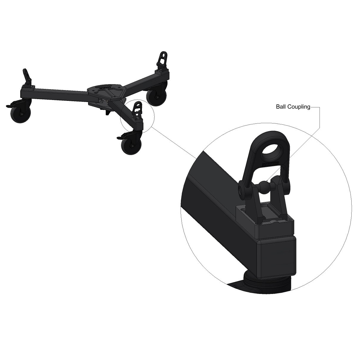 Cartoni Studio Dolly 125mm Single Wheels (D847) - view 5