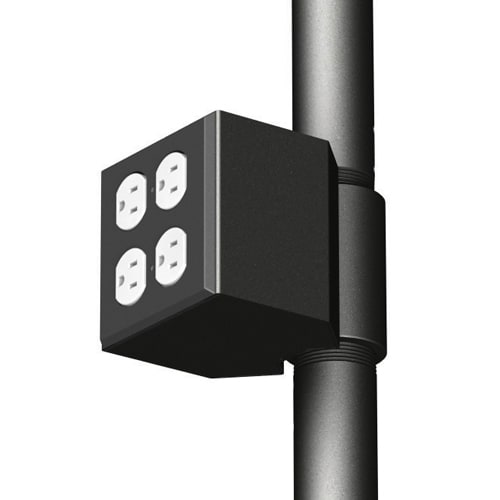 Chief CMA504 Dual Electric Outlet Coupler, a Chief Projector Accessory sized 4.8" x 4.8" x 6.4" (121 x 121 x 162 mm)