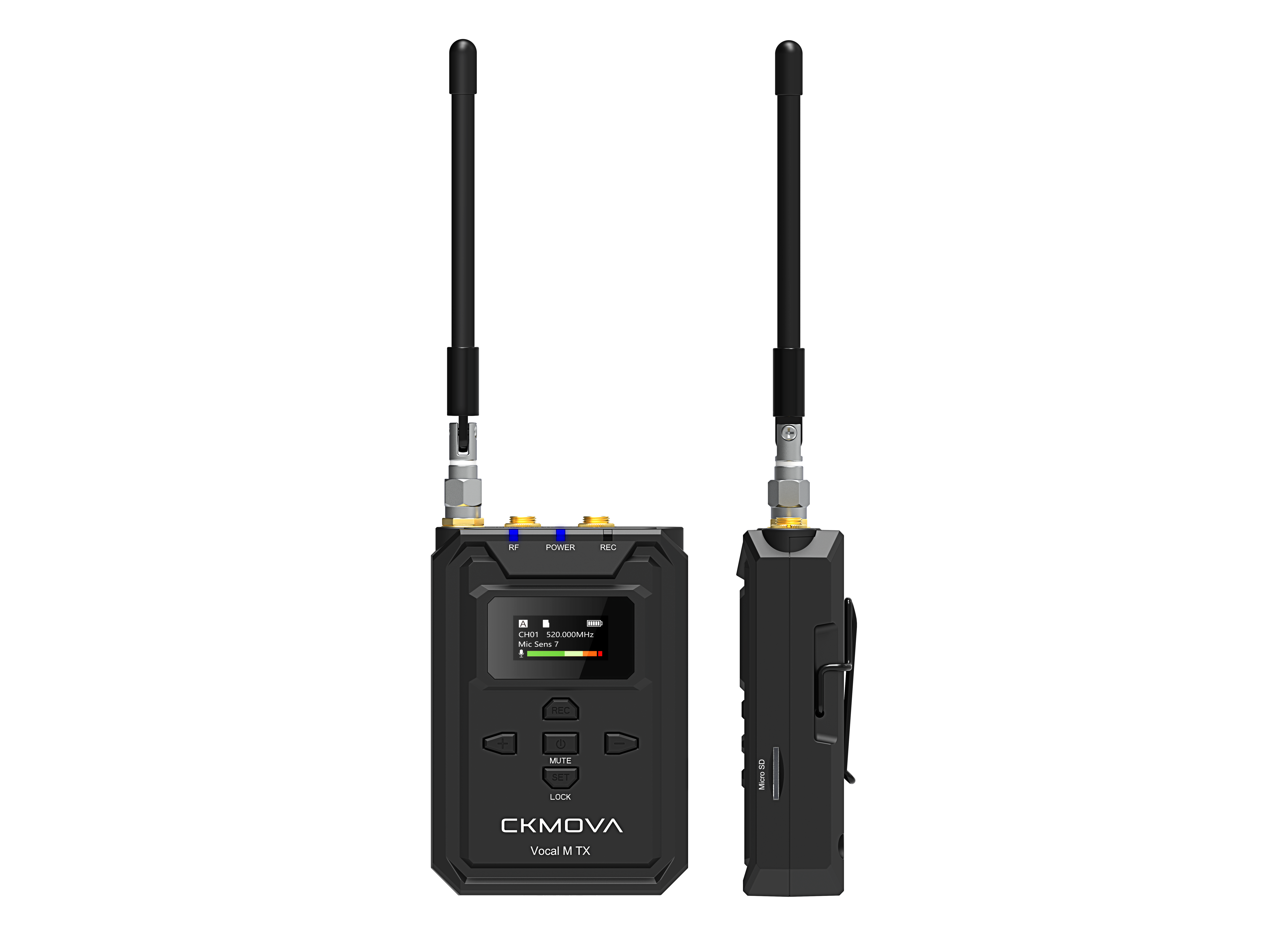 CKMOVA Vocal M V2 UHF 2-Person Wireless Microphone with Recorder - view 2