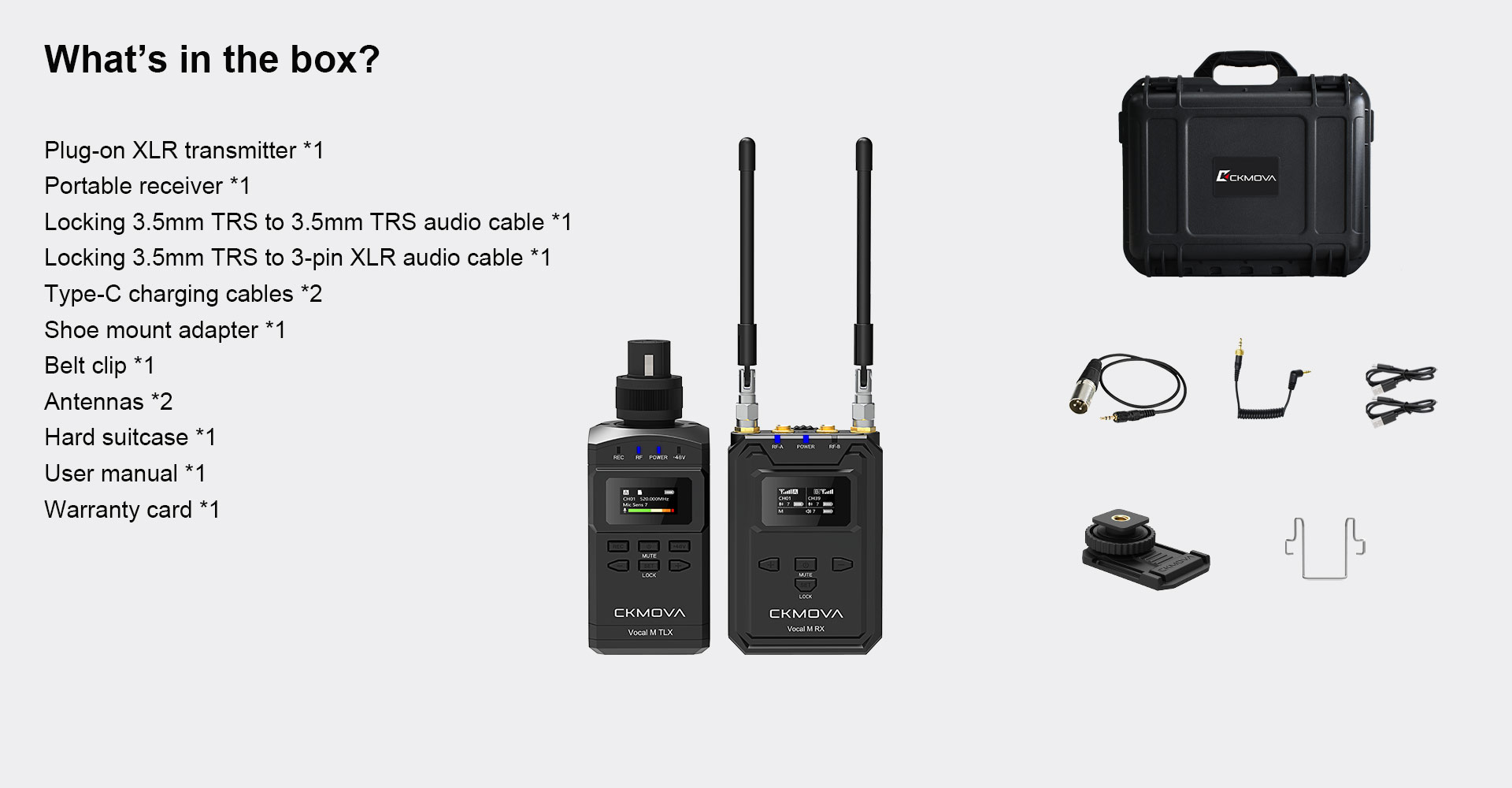 CKMOVA Vocal M V3 UHF Plug-On Wireless Microphone System with Recorder - view 4