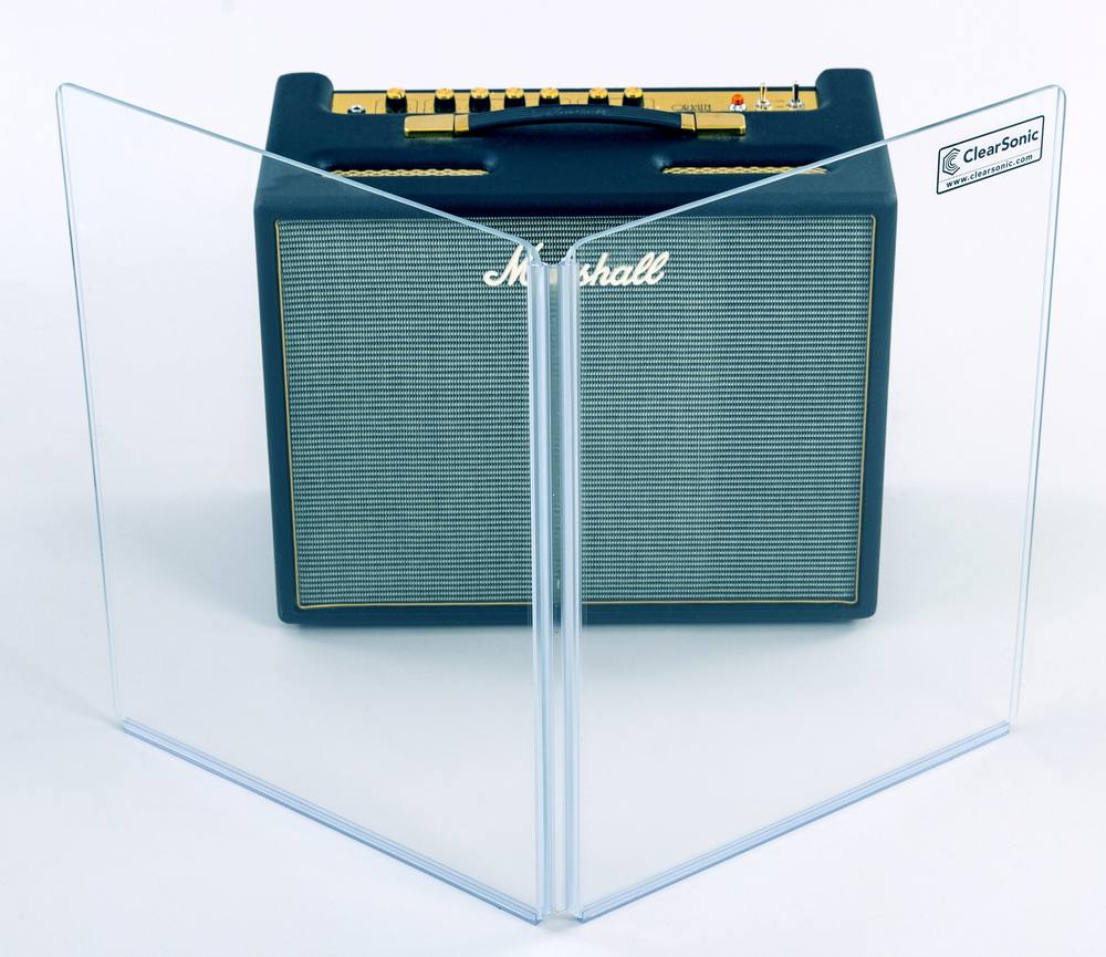 Clearsonic A1824x2 - 3' W x 2' H - 2-Panel Acrylic Guitar Amp Shield