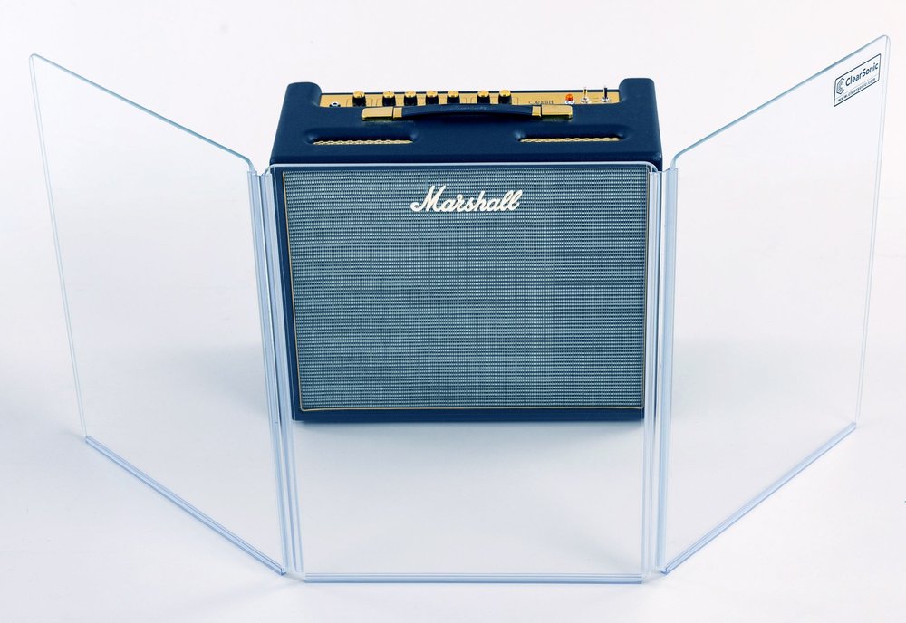 Clearsonic A1824x3 - 4.5' W x 2' H - 3-Panel Acrylic Amp Shield