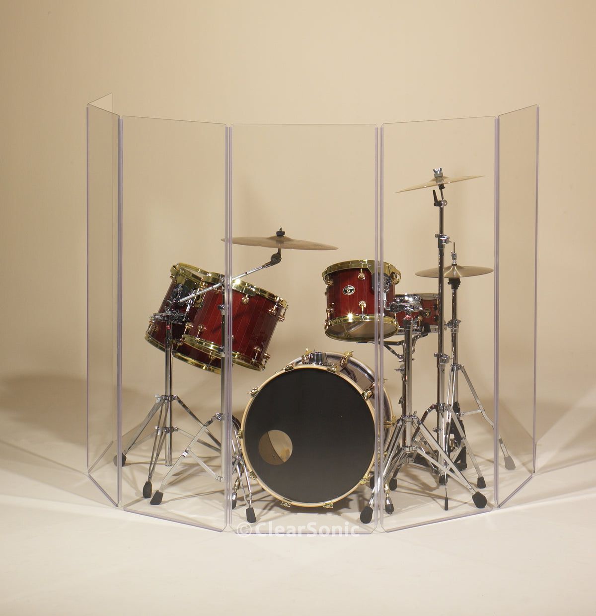 Clearsonic A2466x6 6-Panel Acrylic Drum Shield, 5.5 ft. Tall - view 3