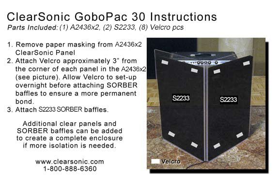 Clearsonic GP30 - GoboPac 30 - 4' W x 3' H Portable Gobo for Large Guitar Amps - view 2