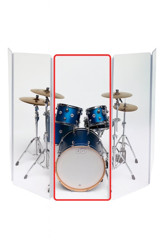 Clearsonic LITE2466x5 - 5.5 ft. Tall, 5-panel ultra portable Drum Shield - 3/16" Thick Acrylic
