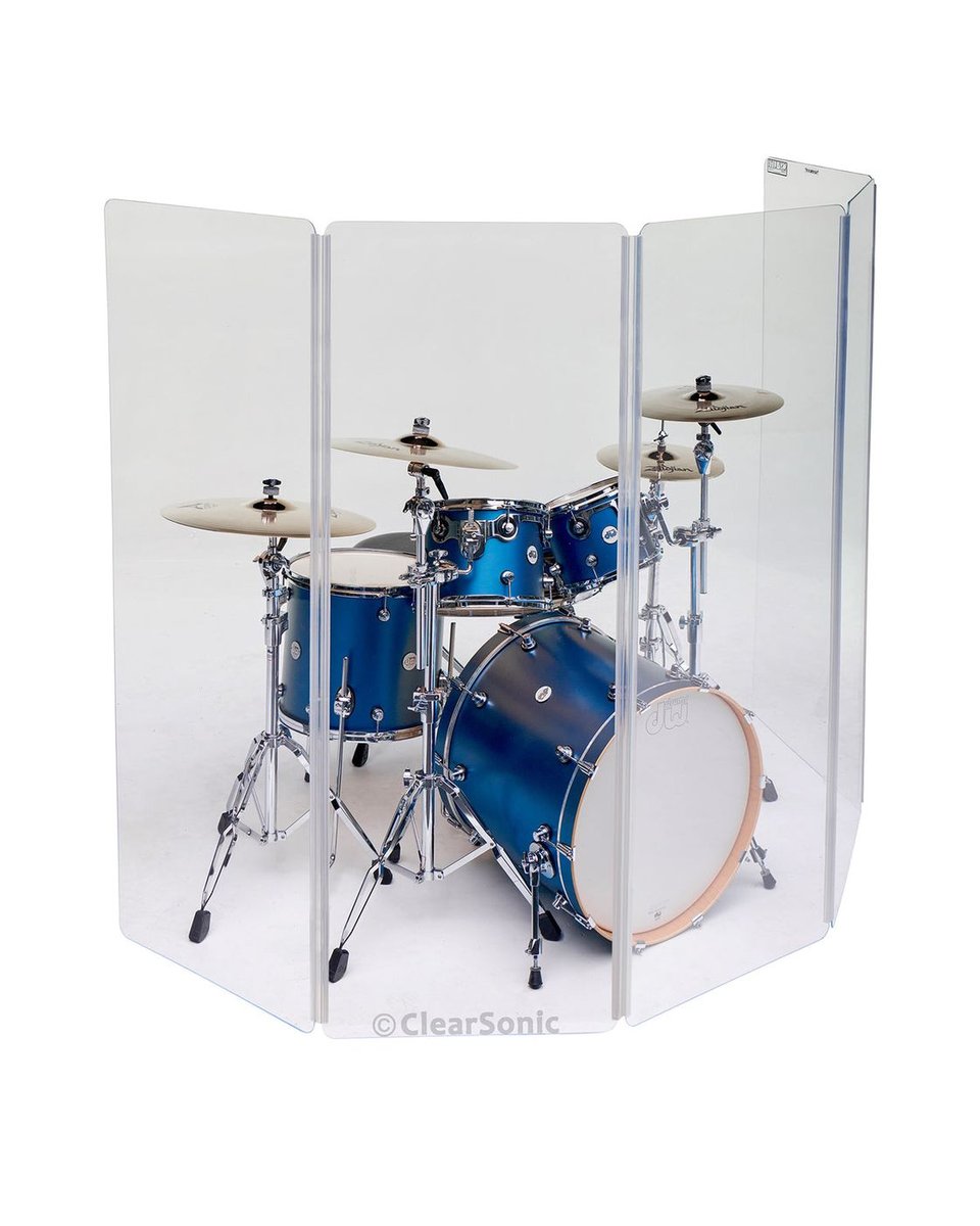 Clearsonic LITE2466x5 - 5.5 ft. Tall, 5-panel ultra portable Drum Shield - 3/16" Thick Acrylic - view 2