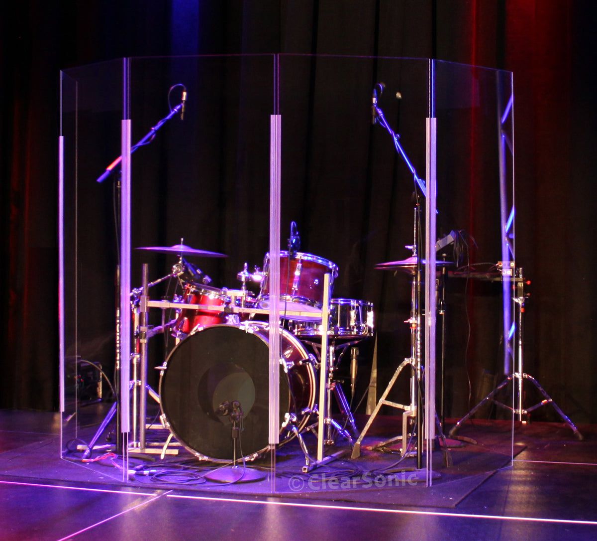 Clearsonic LITE2466x5 - 5.5 ft. Tall, 5-panel ultra portable Drum Shield - 3/16" Thick Acrylic - view 3