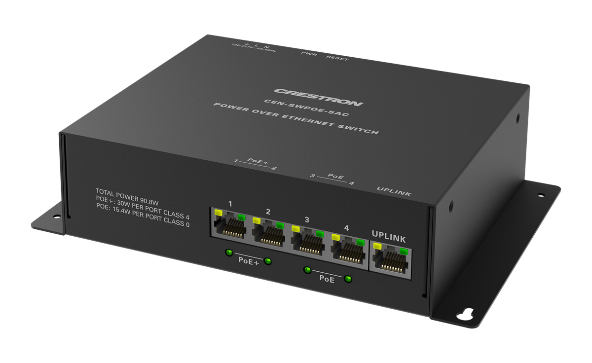 Crestron CEN-SWPOE-5AC 5-Port PoE Network Switch