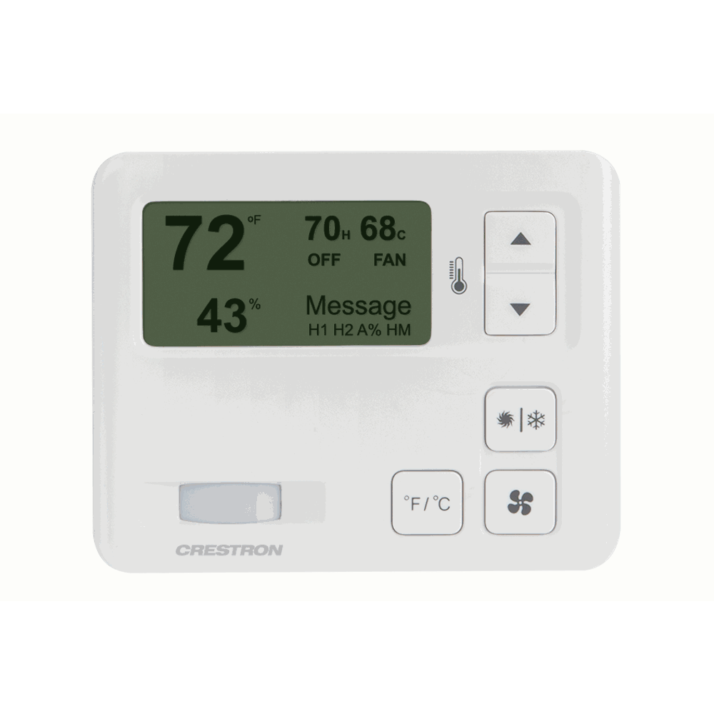 Crestron CHV-TSTAT-FCU-PIR-10-W-T 0-10V Fan-Coil Thermostat with PIR, White Textured - view 2