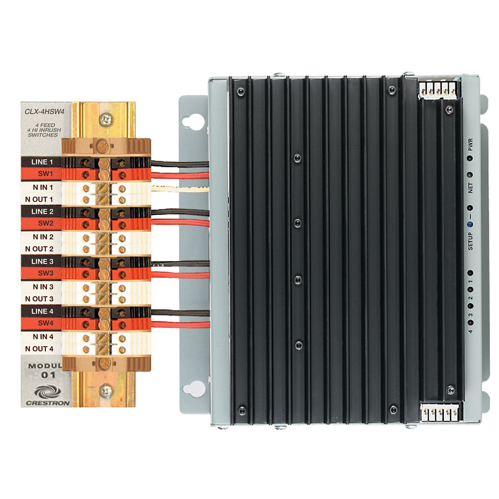 Crestron CLX-4HSW4 4-Channel High-Inrush Switch Module, 4 Feeds, 120V - view 2