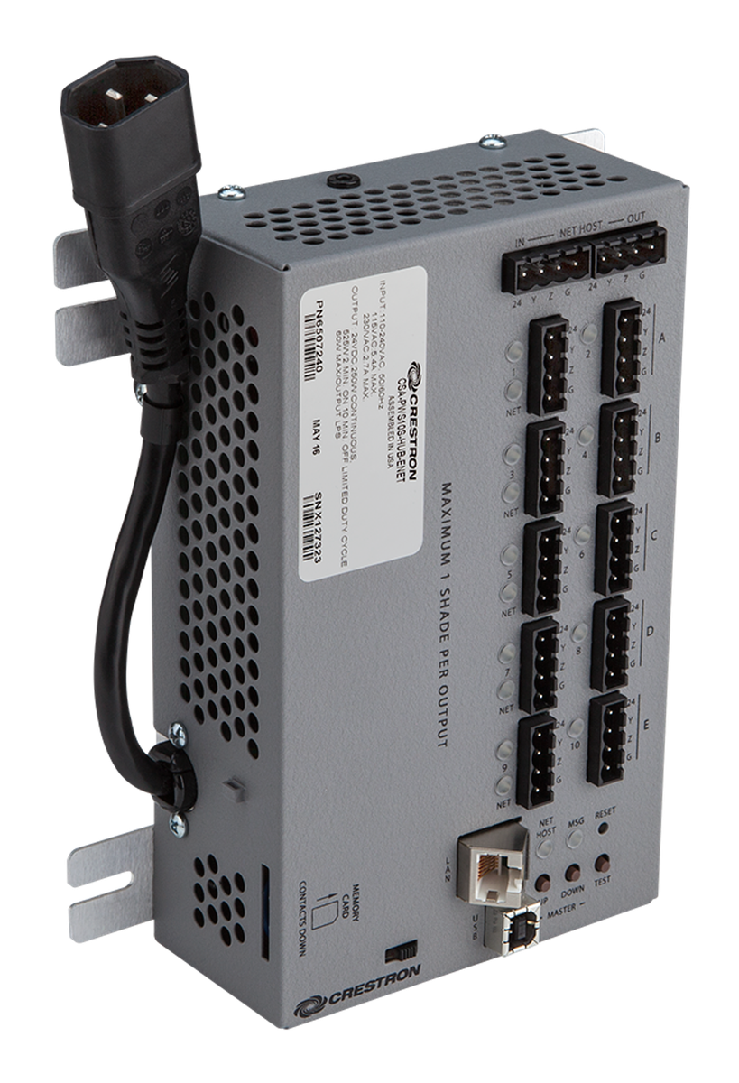 Crestron CSA-PWS10S-HUB-ENET 10-Motor Shade Power Supply with Ethernet to Cresnet Bridge - view 2