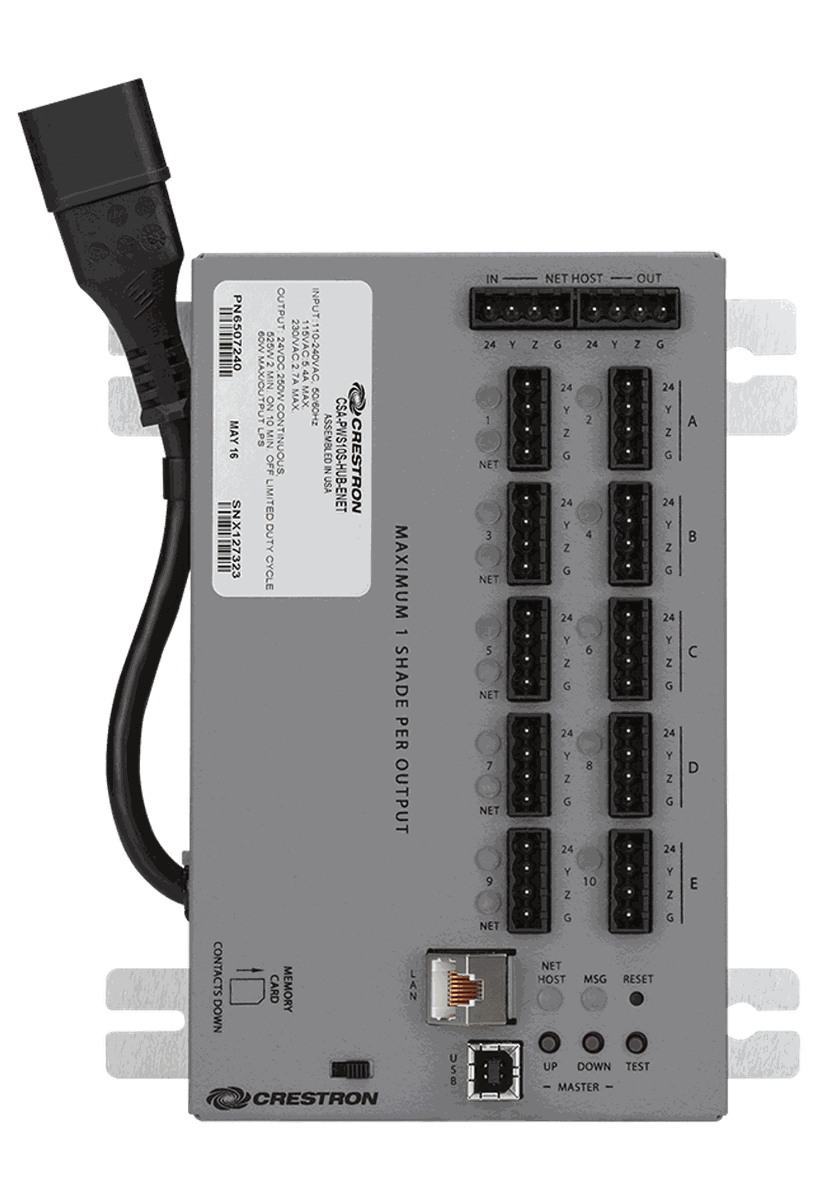Crestron CSA-PWS10S-HUB-ENET 10-Motor Shade Power Supply with Ethernet to Cresnet Bridge - view 3