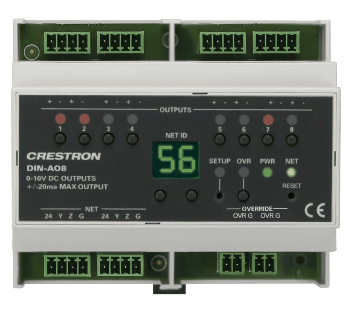 Crestron DIN-AO8 DIN Rail Analog Output Module - view 2