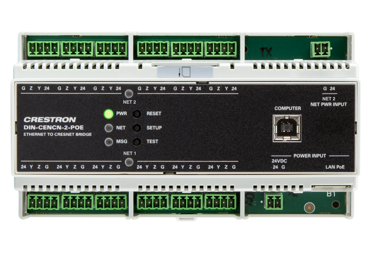 Crestron DIN-CENCN-2-POE Ethernet to Cresnet Network Bridge with PoE product image