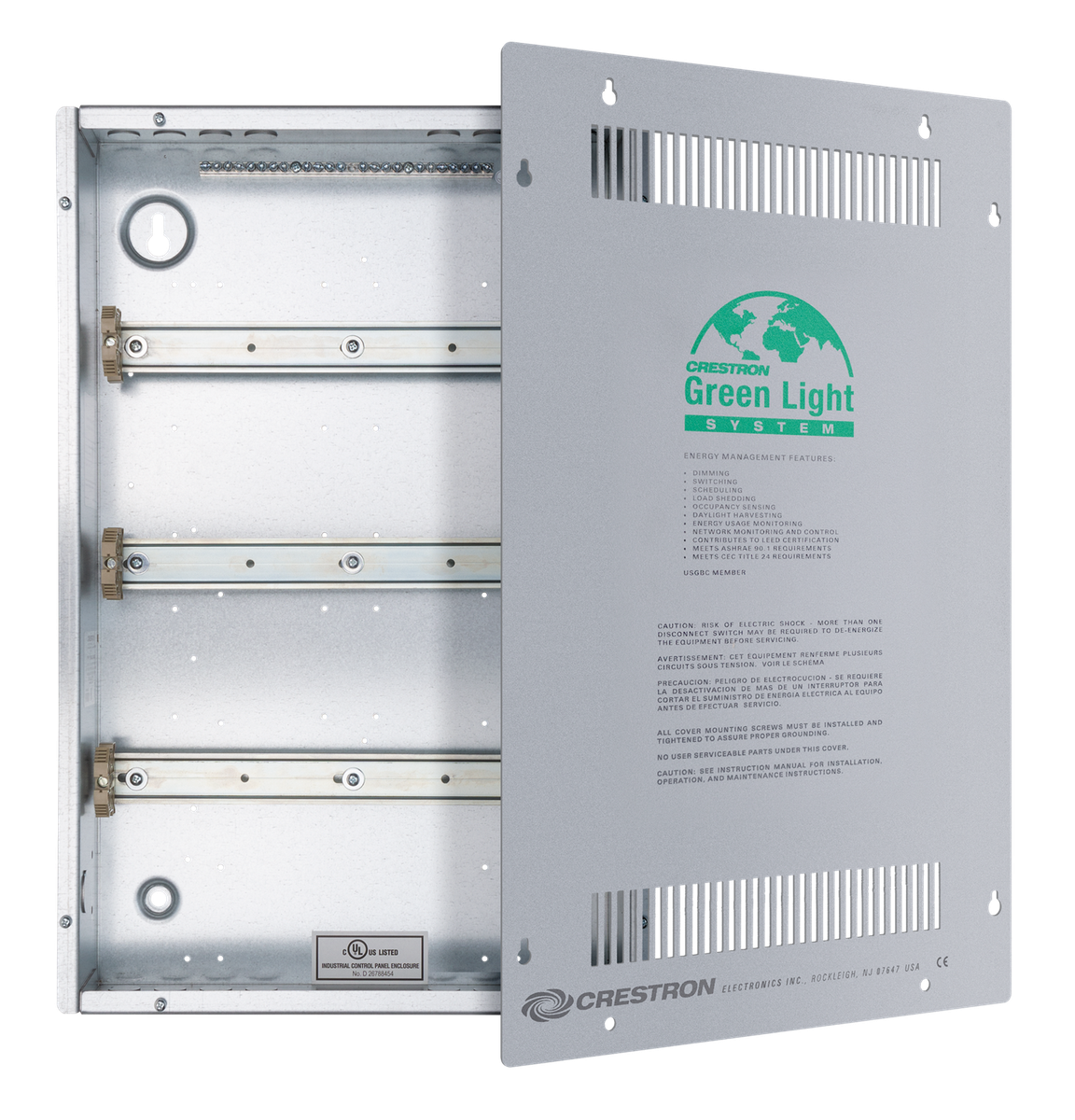 Crestron DIN-EN-3X18 Enclosure for DIN Rail Devices, 3 DIN Rails, 18 M Wide
