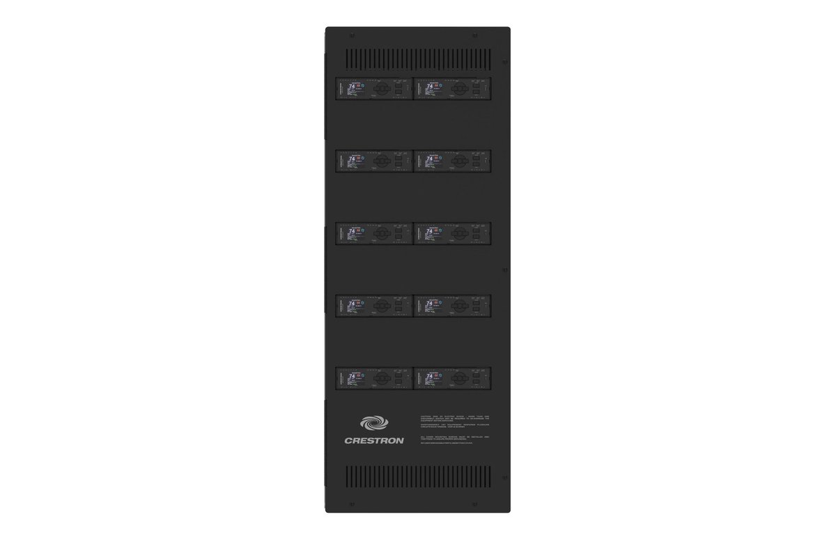 Crestron DIN-EN-6X18-HC-5OPEN DIN Rail Enclosure with 6 DIN Rails and 5 Cover Openings