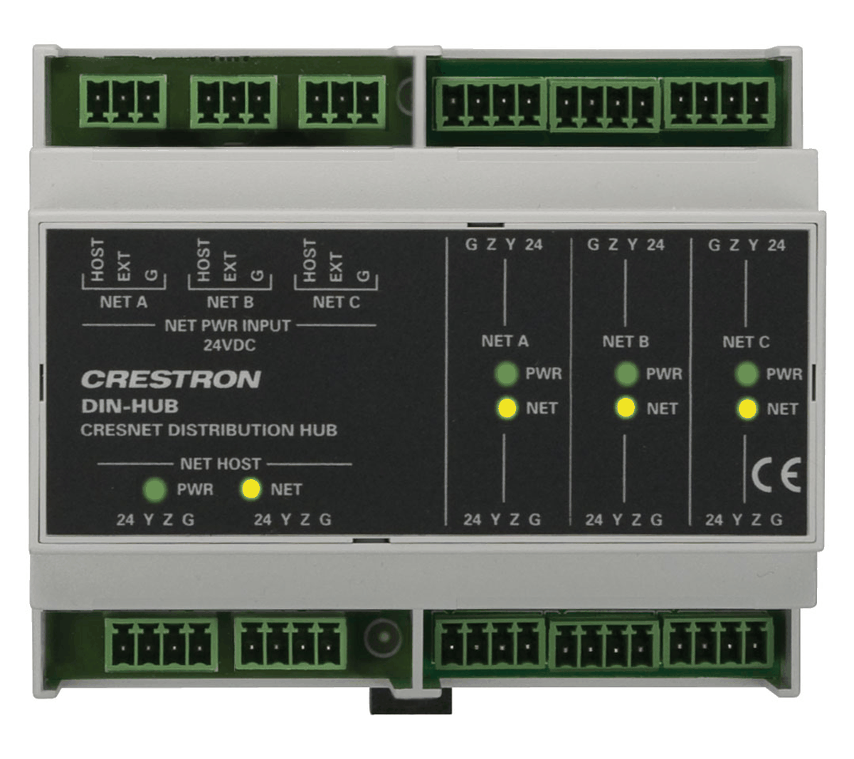 Crestron DIN-HUB DIN Rail Cresnet Distribution Hub - view 2