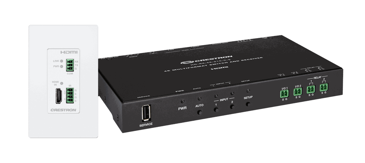Crestron DM-EXT-1021-1G 4K 2x1 DM Essentials Scaling Auto-Switcher and Wall Plate Extender over - view 2