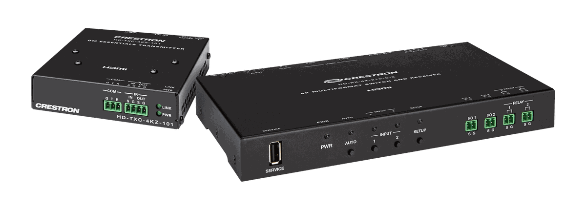 Crestron DM-EXT-1021 Kit 4K 2x1 DM Essentials Scaling Auto-Switcher and Extender over CATx Cable