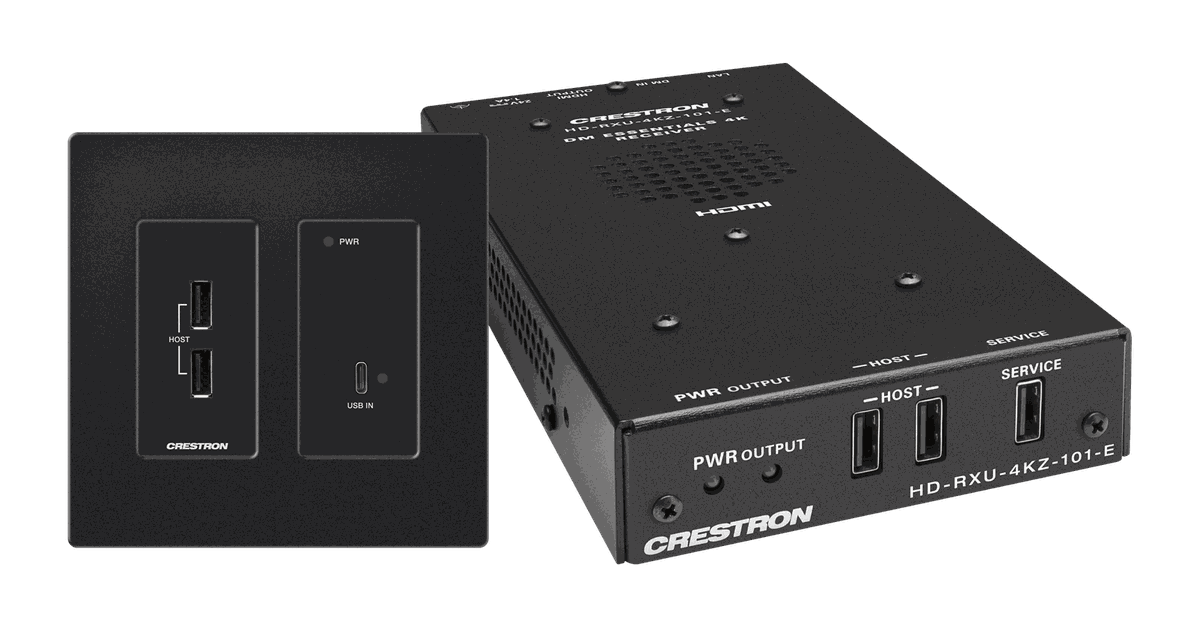 Crestron DM-EXT-2011-2G 4K60 4:4:4 DM Essentials Transmitter Receiver Pair for USB-C DisplayPort