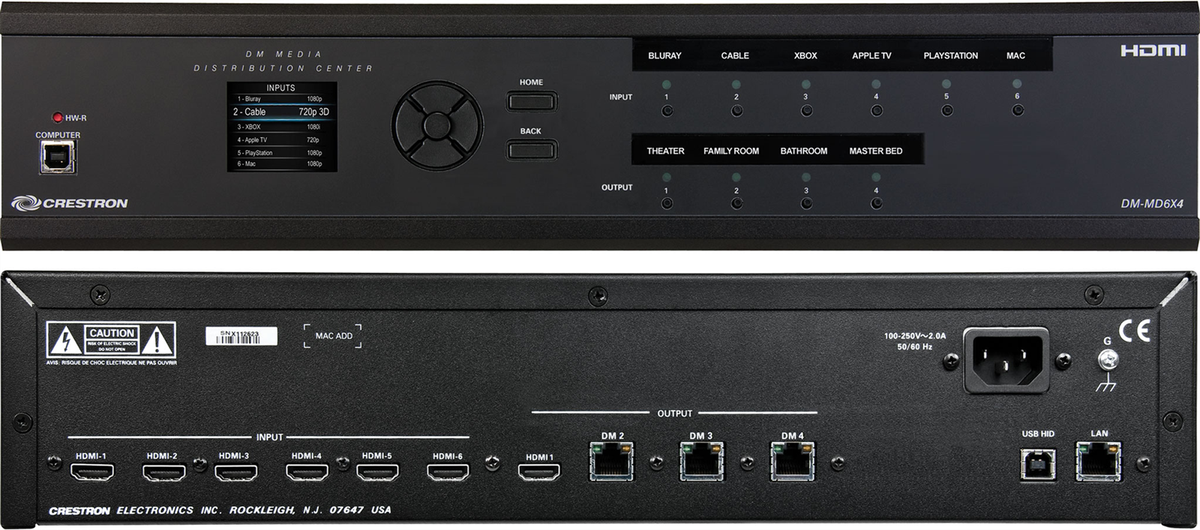 Crestron DM-MD6X4 6x4 DigitalMedia Distribution Center - view 2