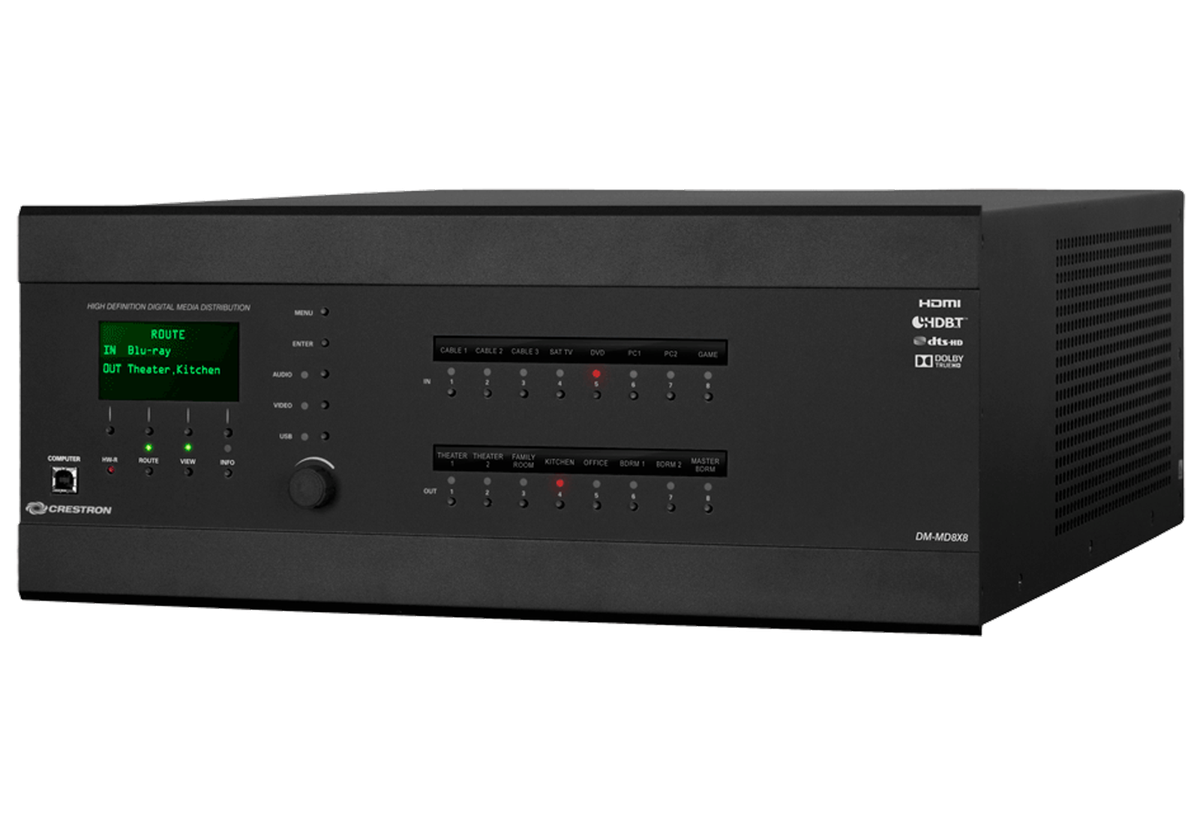 Crestron DM-MD8X8 A modular 8x8 matrix that switches everything product image